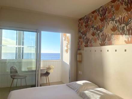 Chambre double balcon vue sur mer à l'Hotel Le Rivage à Chatelaillon Plage